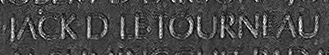 Engraved name on The Wall of First Lieutenant Jack Date Le Tourneau, USAF